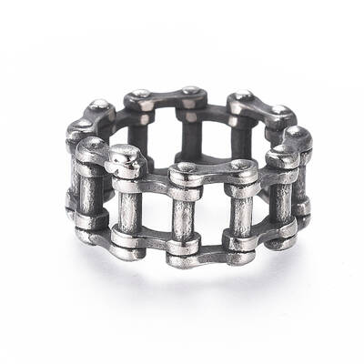 Steampunk Style 304 Stainless Steel Wide Band Rings