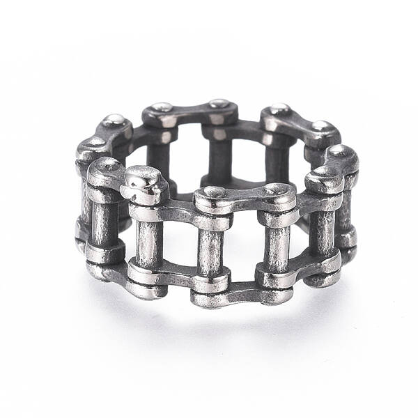 Steampunk Style 304 Stainless Steel Wide Band Rings