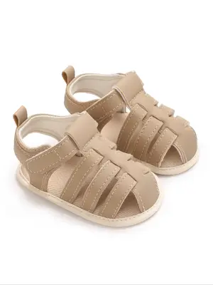 Baby's Solid Color Hollow Out Sandals, Cute Casual Comfortable Breathable Sandals for Baby Boys, Soft Non-slip Sandals for In...