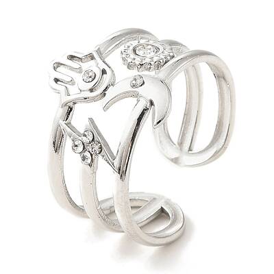 304 Stainless Steel Open Cuff Ring for Women