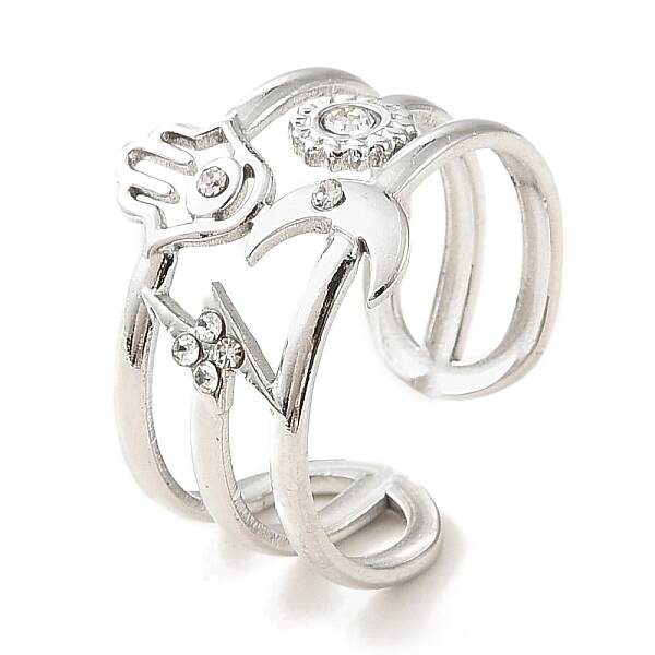304 Stainless Steel Open Cuff Ring for Women