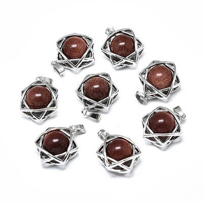 Synthetic Goldstone Pendants