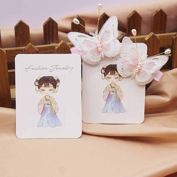 Rectangle Paper Hair Clip Display Cards