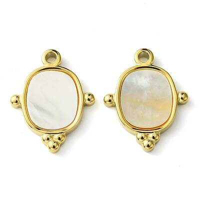 Ion Plating(IP) 304 Stainless Steel Pave Shell Pendants