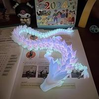 3D Printed Luminous Dragon Decoration, 1 Count Glow in The Dark Dragon Statue, Decorative Ornament for Home Garden Office Dec...