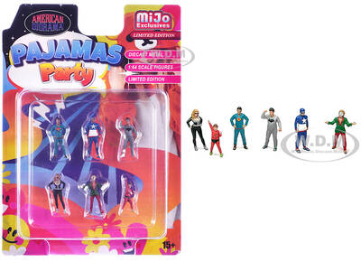 Pajamas Party 6 piece Diecast Figure Set (6 Figures) Limited Edition for 1/64 Scale Models by American Diorama