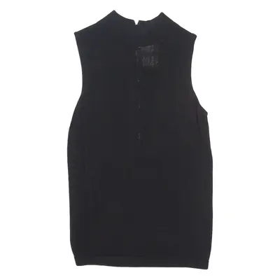 REISS Womens Vest Black High Neck Sleeveless M