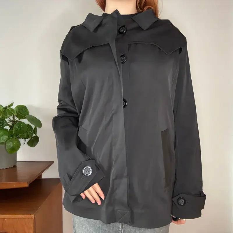 Unbranded Jacket - Small Black Cotton Blend