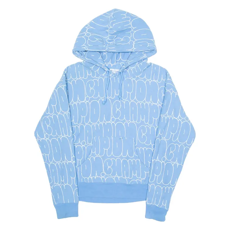 CHAMPION REVERSE WEAVE Graffiti Mens Blue Hoodie S