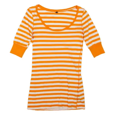 Womens Printed Top Orange Striped L