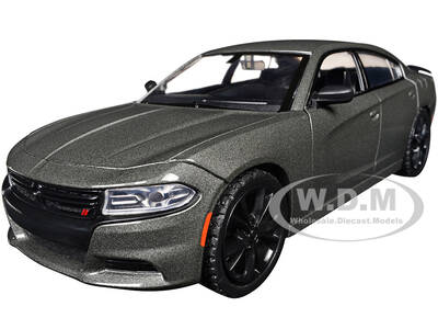 2023 Dodge Charger SXT Gray Metallic Timeless Legends Series 1/24 Diecast Model Car by Motormax