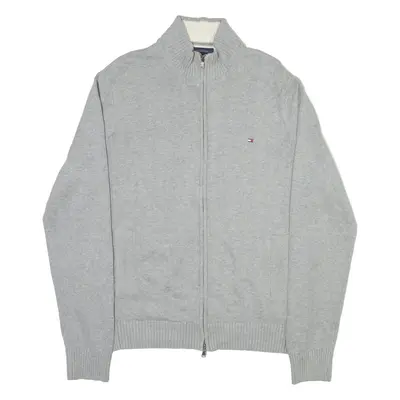 TOMMY HILFIGER Mens Jumper Grey Tight Knit L