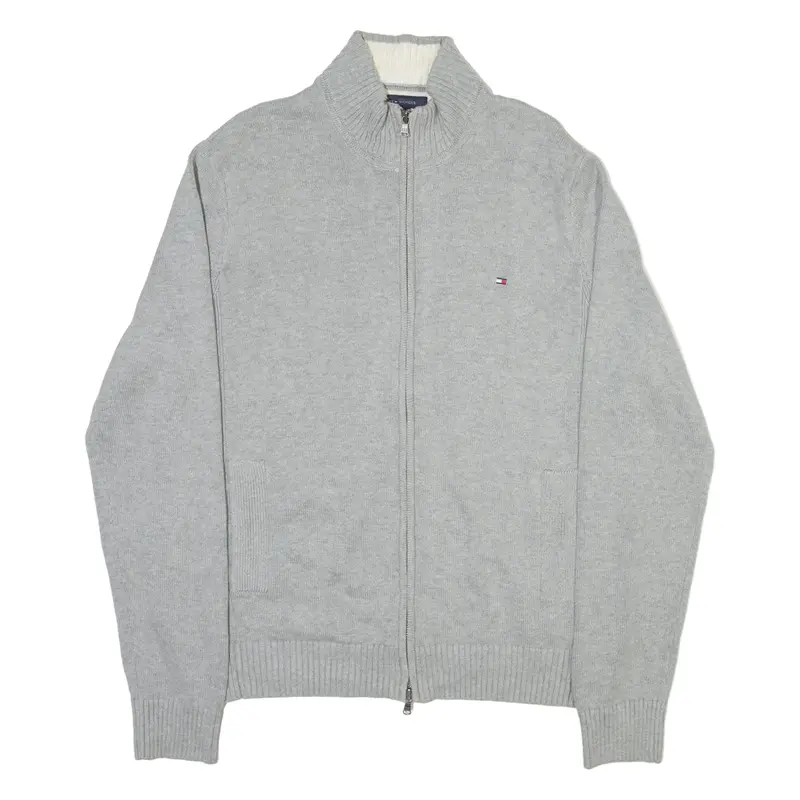 TOMMY HILFIGER Mens Jumper Grey Tight Knit L