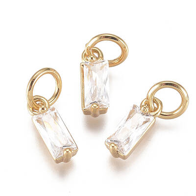Brass Micro Pave Cubic Zirconia Charms