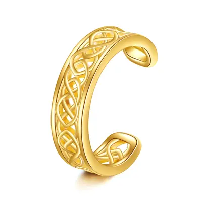 14K Gold Celtic Knot Cuff Earrings