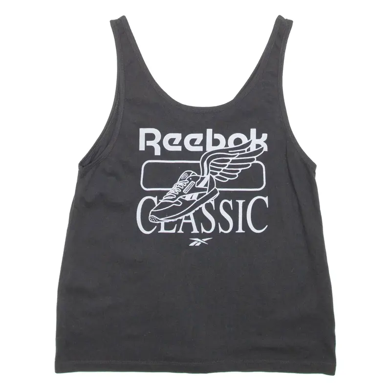 REEBOK Womens Vest Black Sleeveless Crew Neck S