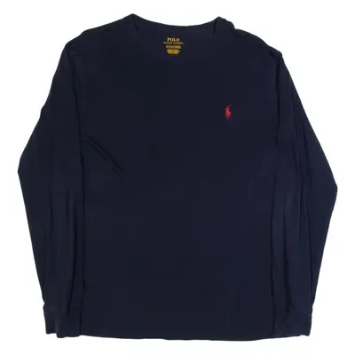 POLO RALPH LAUREN Mens T-Shirt Blue Long Sleeve S