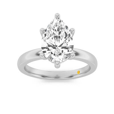 Secret Sparkle Hidden Halo Pear Shape Lab Grown Diamond Engagement Ring | 10K White Gold 1 5/8 CT. TW.