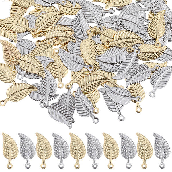 100Pcs 2 Colors 304 Stainless Steel Charms