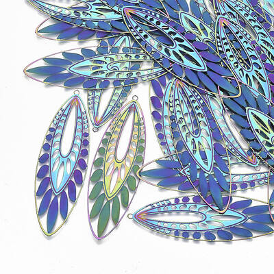 Ion Plating(IP) 304 Stainless Steel Filigree Big Pendants