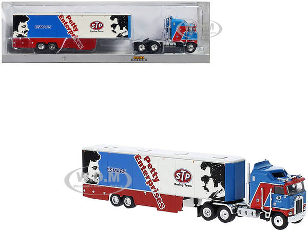 1980 Kenworth K-100 COE Aerodyne Transporter Blue and Red \