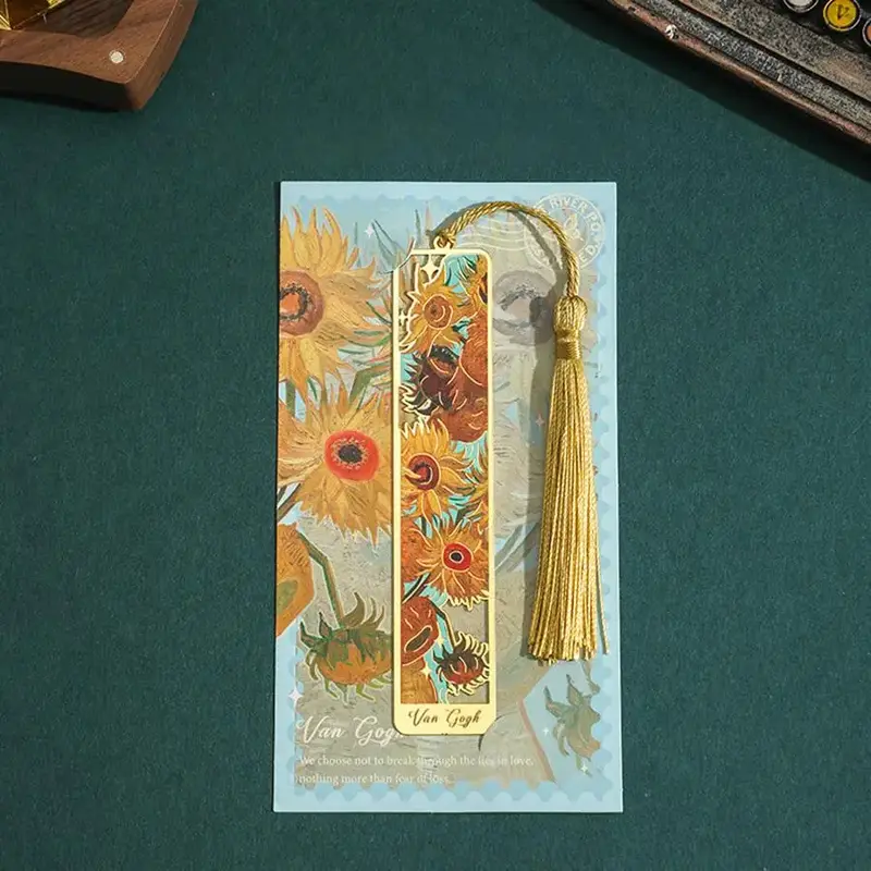 Sunflower & Rose Pattern Hollow Bookmark, 1 Count Metal Bookmark For Office & School, Paper Label Gift For Students, Home Off...