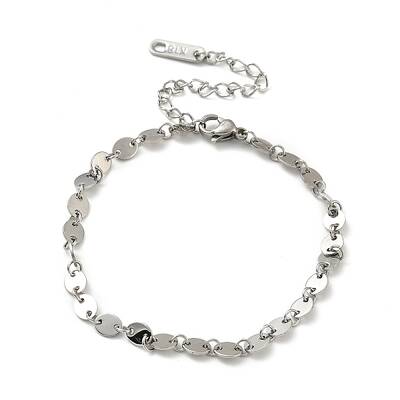 Non-Tarnish 304 Stainless Steel Oval Link Chains Bracelet for Men Women