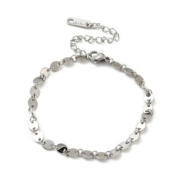 Non-Tarnish 304 Stainless Steel Oval Link Chains Bracelet for Men Women