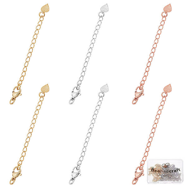 18Pcs 3 Colors Long-Lasting Plated Brass Chain Extender