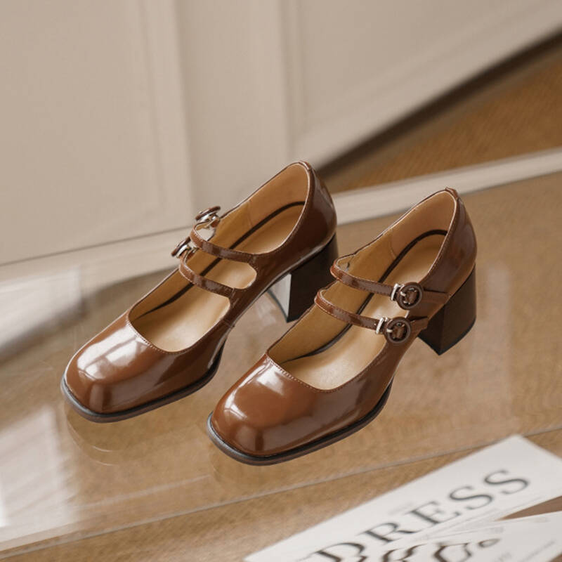 CHIKO Yasmen Square Toe Block Heels Mary Jane Shoes