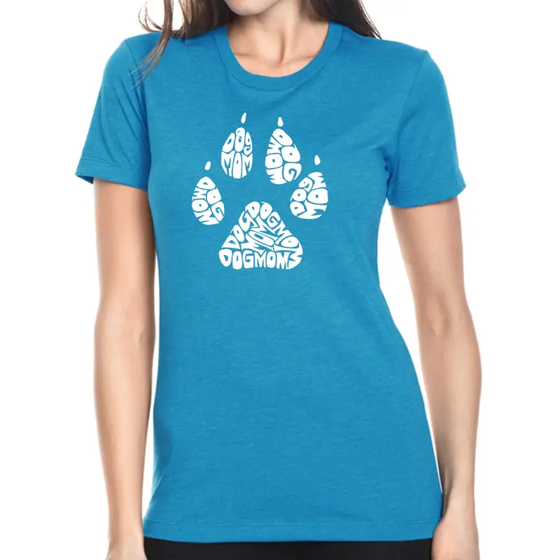 Dog Mom - Women's Premium Blend Word Art T-Shirt - Navy - X-Large