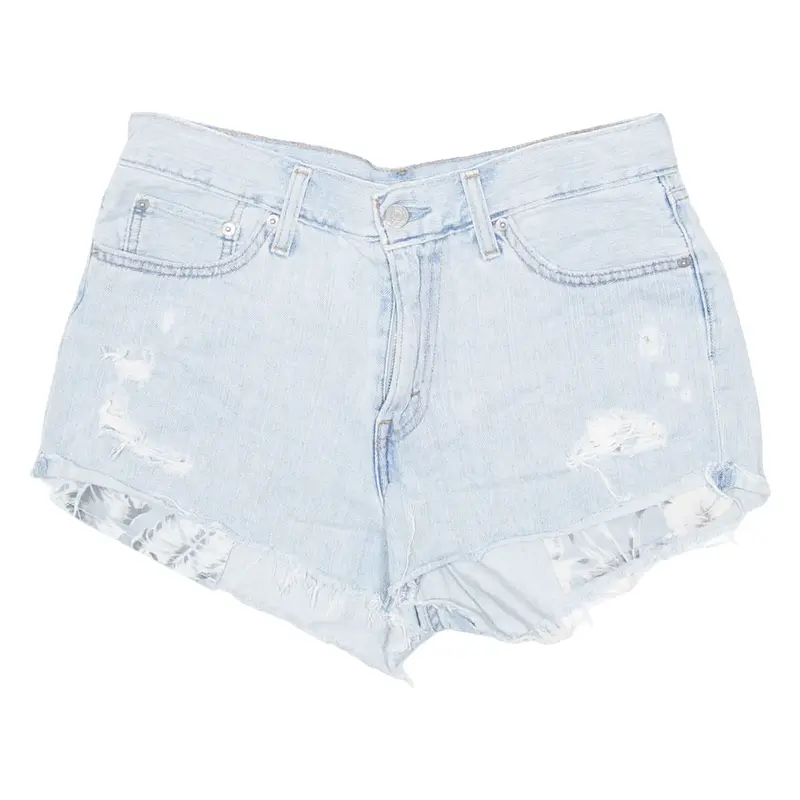 LEVI'S Distressed Womens Denim Shorts Blue Relaxed M W30