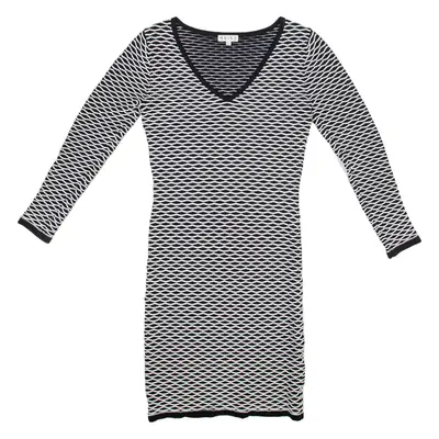 REISS Bodycon Dress White Long Sleeve Knee Length Womens UK 10