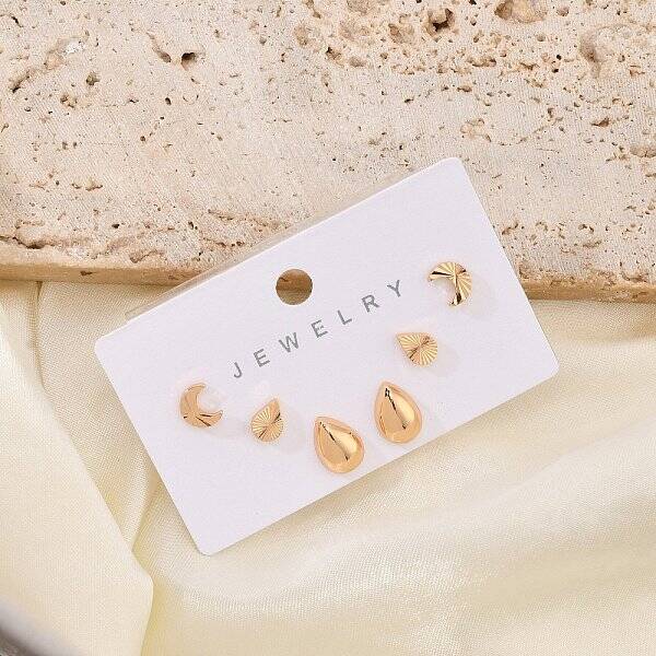 Brass Stud Earring Sets for Women