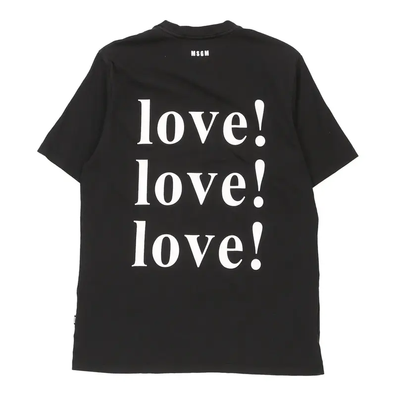 Msgm Graphic T-Shirt - XS Black Cotton