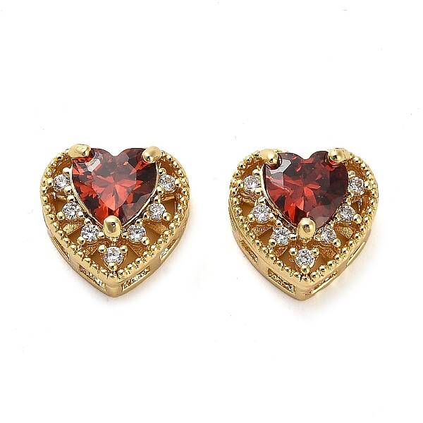 Brass Micro Pave Cubic Zirconia Beads