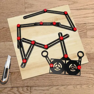 Aluminum Alloy Angle Ruler (1 Count), Precise Angle Finder Measuring Tool, Multi Angle Measuring Ruler, Tile Drill Guide Tem...