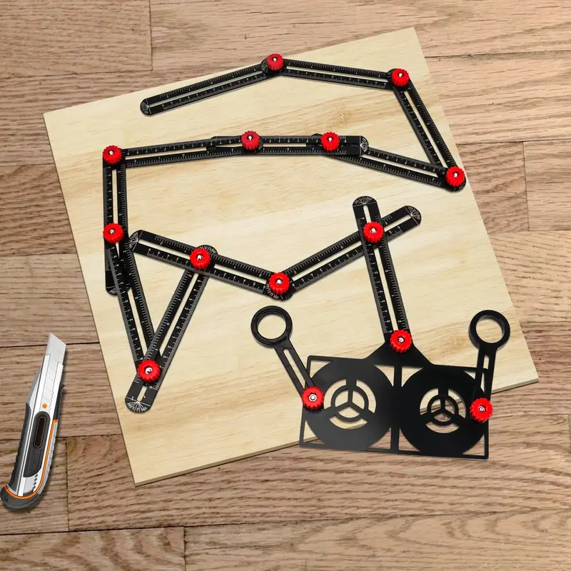 Aluminum Alloy Angle Ruler (1 Count), Precise Angle Finder Measuring Tool, Multi Angle Measuring Ruler, Tile Drill Guide Tem...