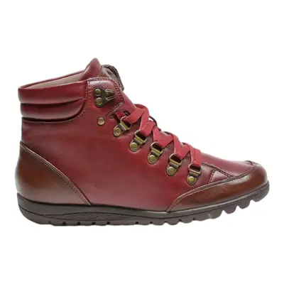 V&D Lace-Up Boots Maroon Leather Womens UK 4