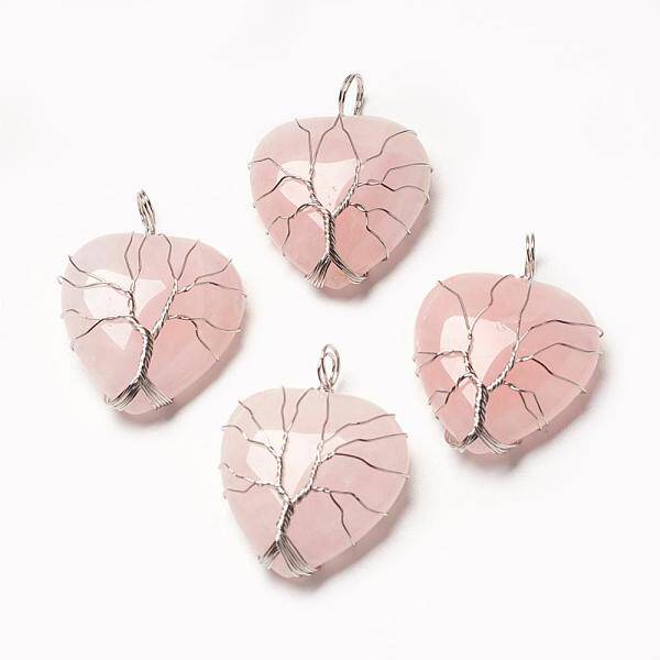 Natural Rose Quartz Pendants