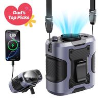 5 in 1 Portable Turbo Waist Clip Fan, 100 Speeds, Powerful 13500RPM, 24H Cooling, LED Display, Flashlight, Rechargeable Weara...