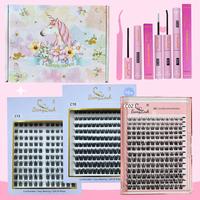 Natural Look  Lash Extensions Kit, 1 Set Including 3 Boxes Mixed Length Fake Lashes with Lash Glue & Tweezers & Lash Remover,...