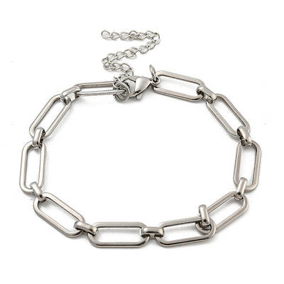 Non-Tarnish 304 Stainless Steel Oval Link Chains Bracelets for Men & Women