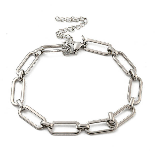 Non-Tarnish 304 Stainless Steel Oval Link Chains Bracelets for Men & Women