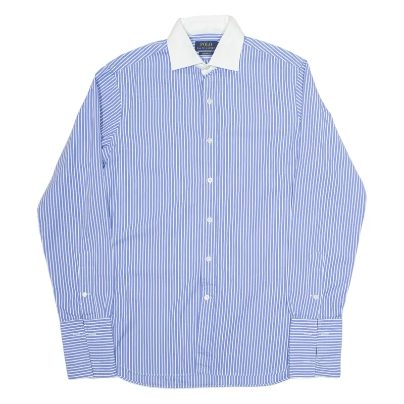 POLO RALPH LAUREN Mens Formal Shirt Blue Pinstripe Long Sleeve S