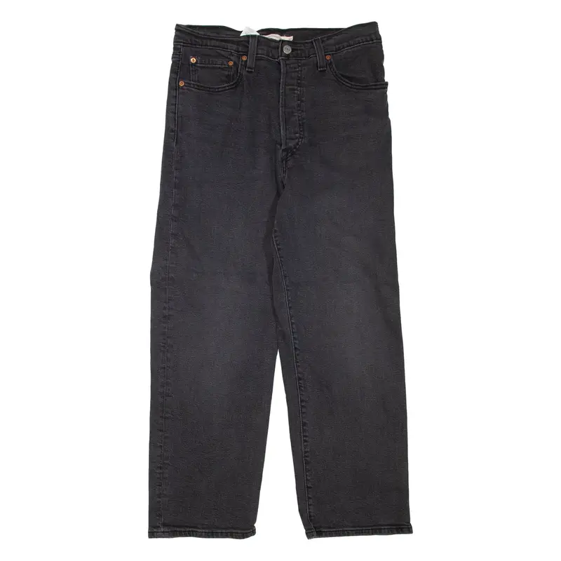 LEVI'S Ribcage Womens Jeans Grey Regular Straight W30 L27