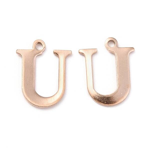 Ion Plating(IP) 304 Stainless Steel Alphabet Charms