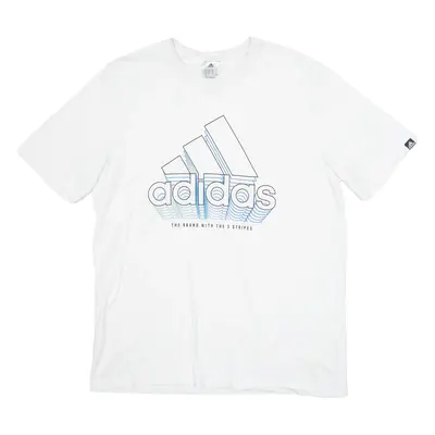 ADIDAS Mens T-Shirt White Crew Neck L