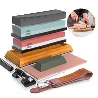 Knife Sharpening Stone Set, Whetstone，Knife Sharpener Stone Set 4 Side Grit 400/1000 3000/8000, Professional Include Non-Sl...