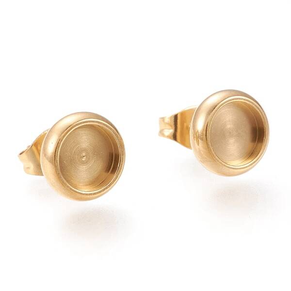 Ion Plating(IP) 304 Stainless Steel Stud Earring Settings